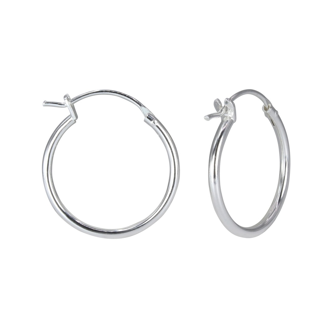 Créoles fermoir français en argent 20 mm