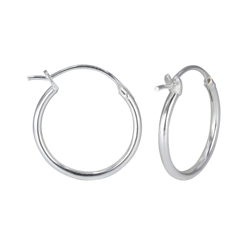 18mm Silver French Lock Hoop Earrings