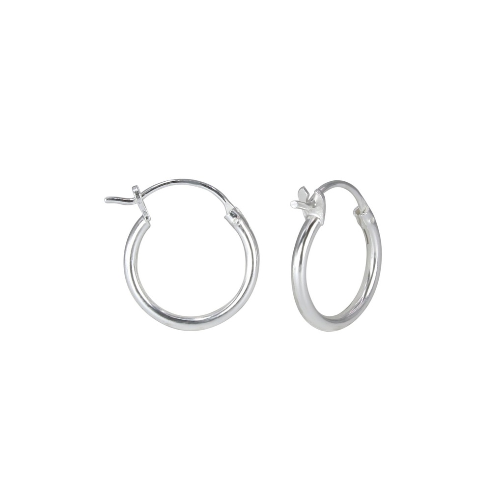 Créoles fermoir français en argent 14 mm