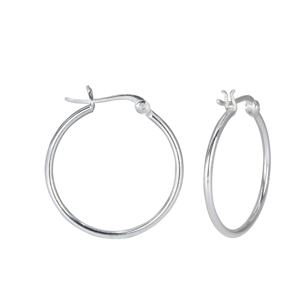 Créoles fermoir français en argent 25 mm