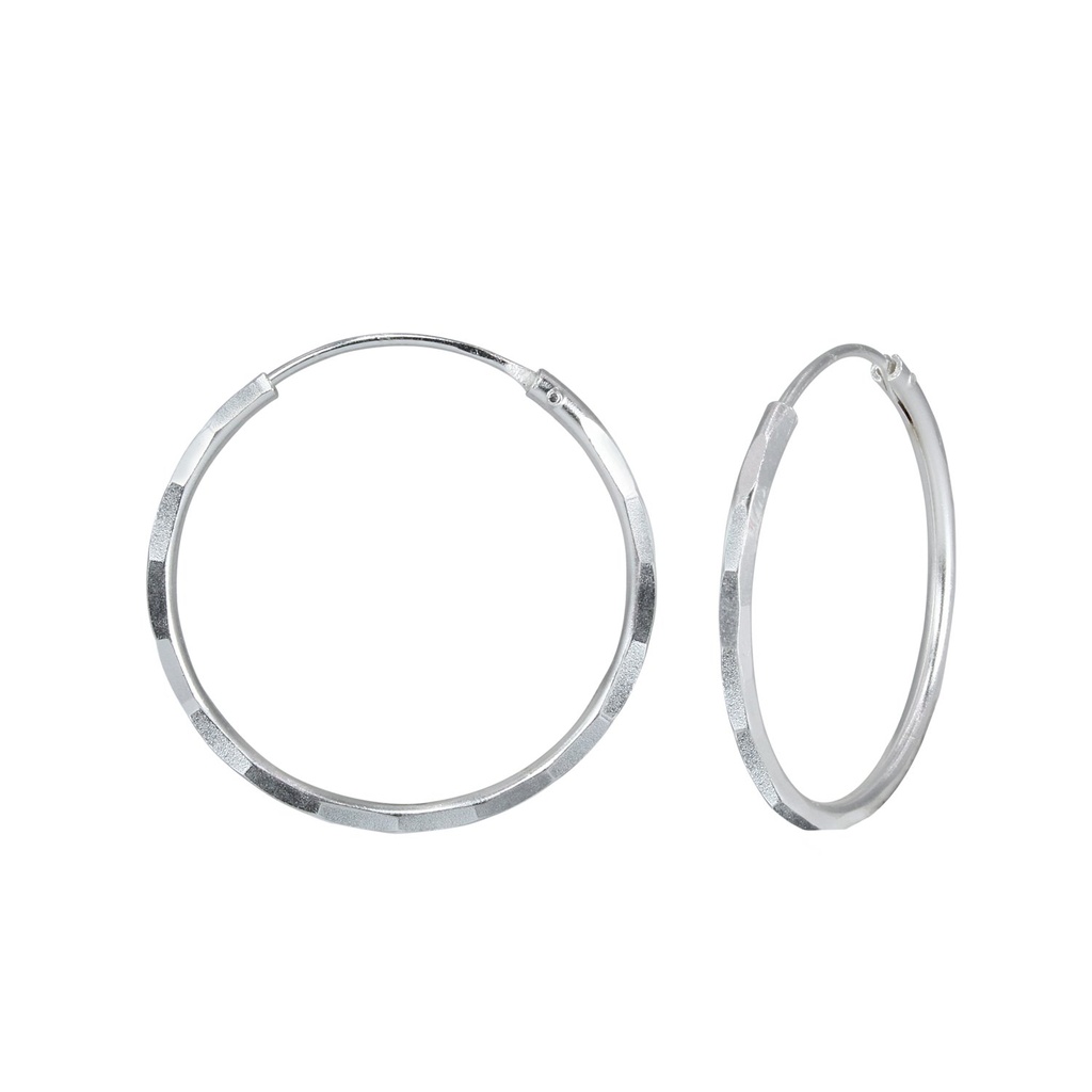 18mm Silver Hammered Hoops