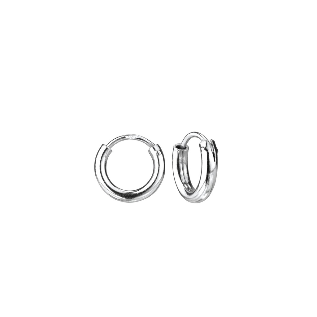 [10000678] 10mm Silver Thick Hoop Earrings