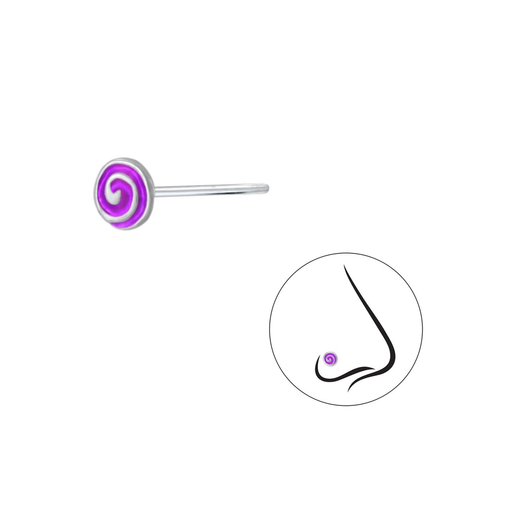 Silver Swirl Nose Stud