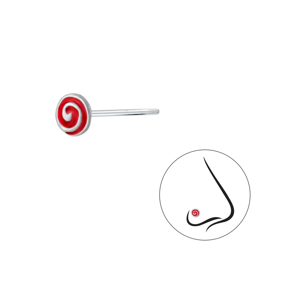 [10000673] Clou de nez volute en argent