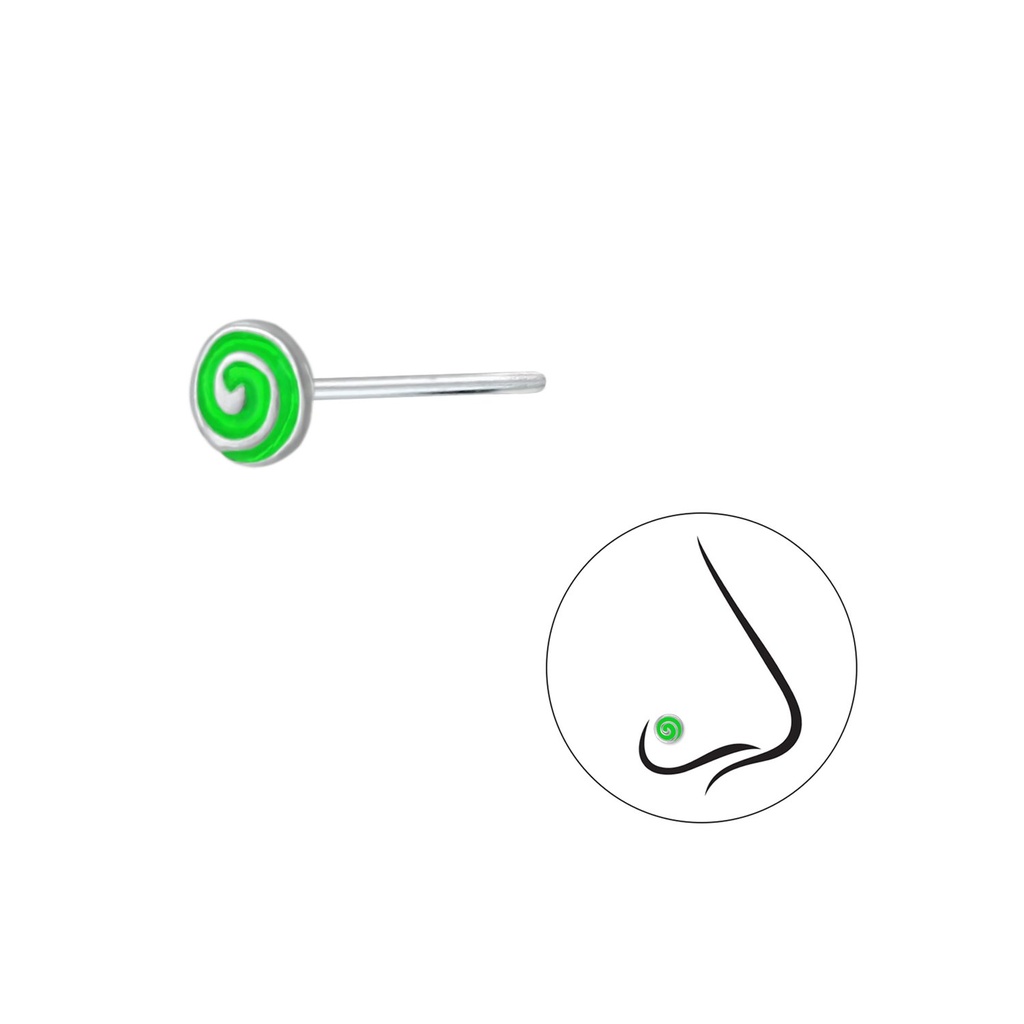 Silver Swirl Nose Stud