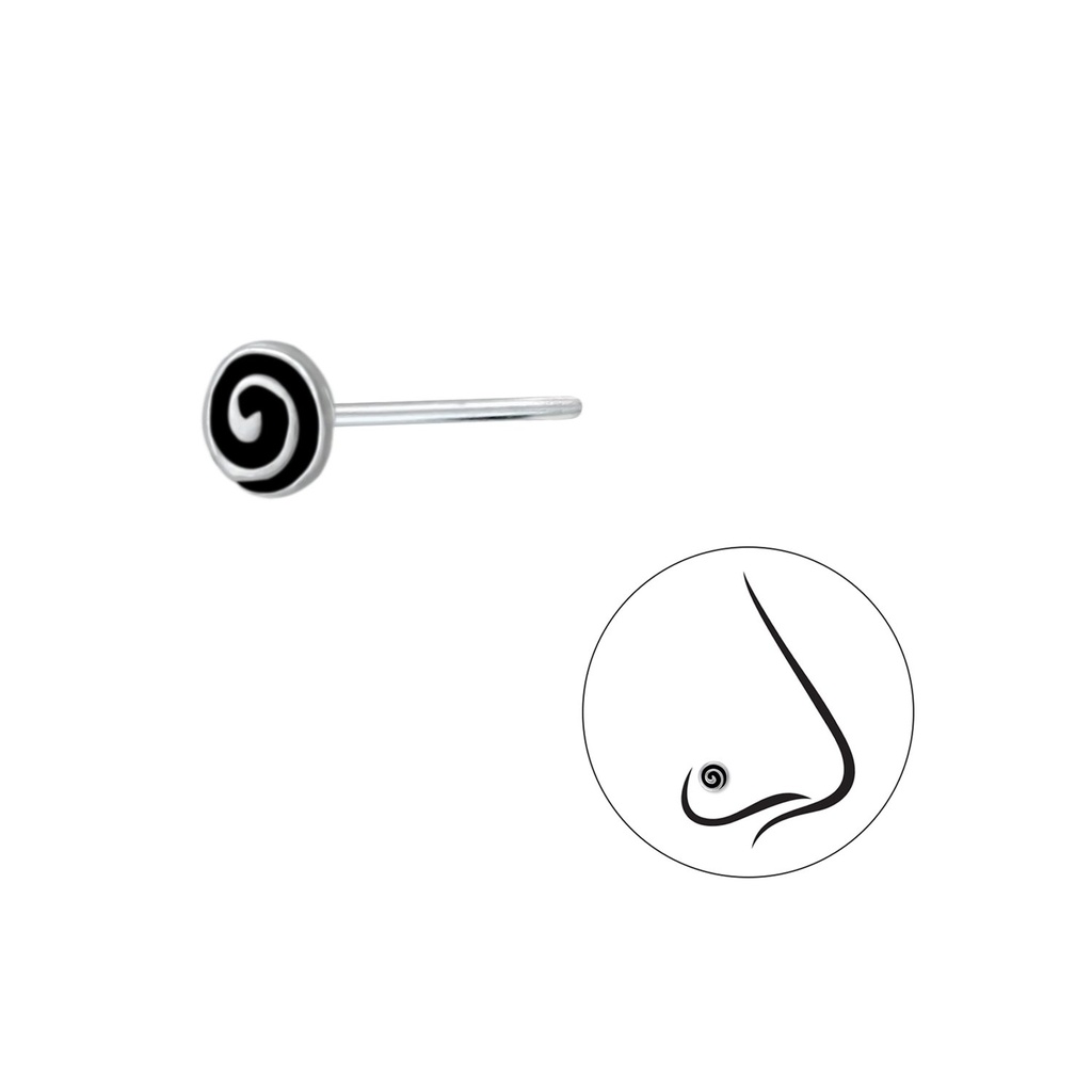 Silver Swirl Nose Stud