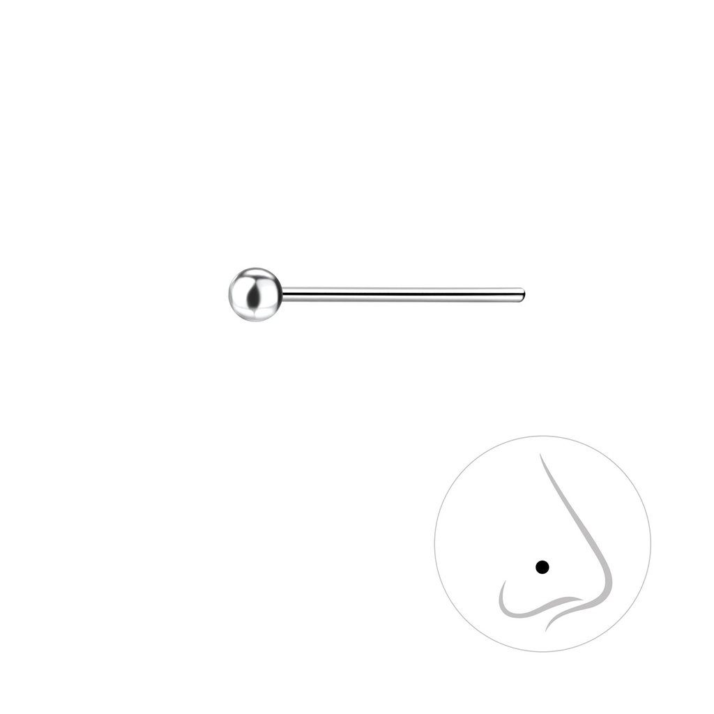 2mm Silver Ball Nose Stud