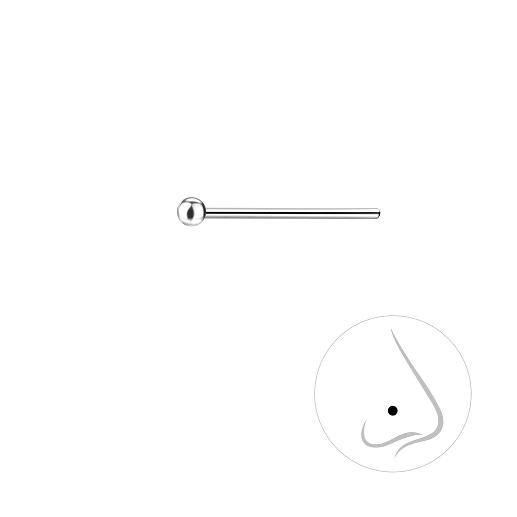 1.5mm Silver Ball Nose Stud