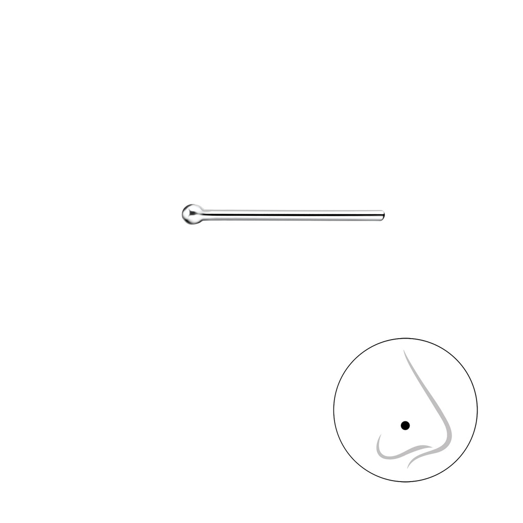 [10000663] Clou de nez boule en argent 1 mm