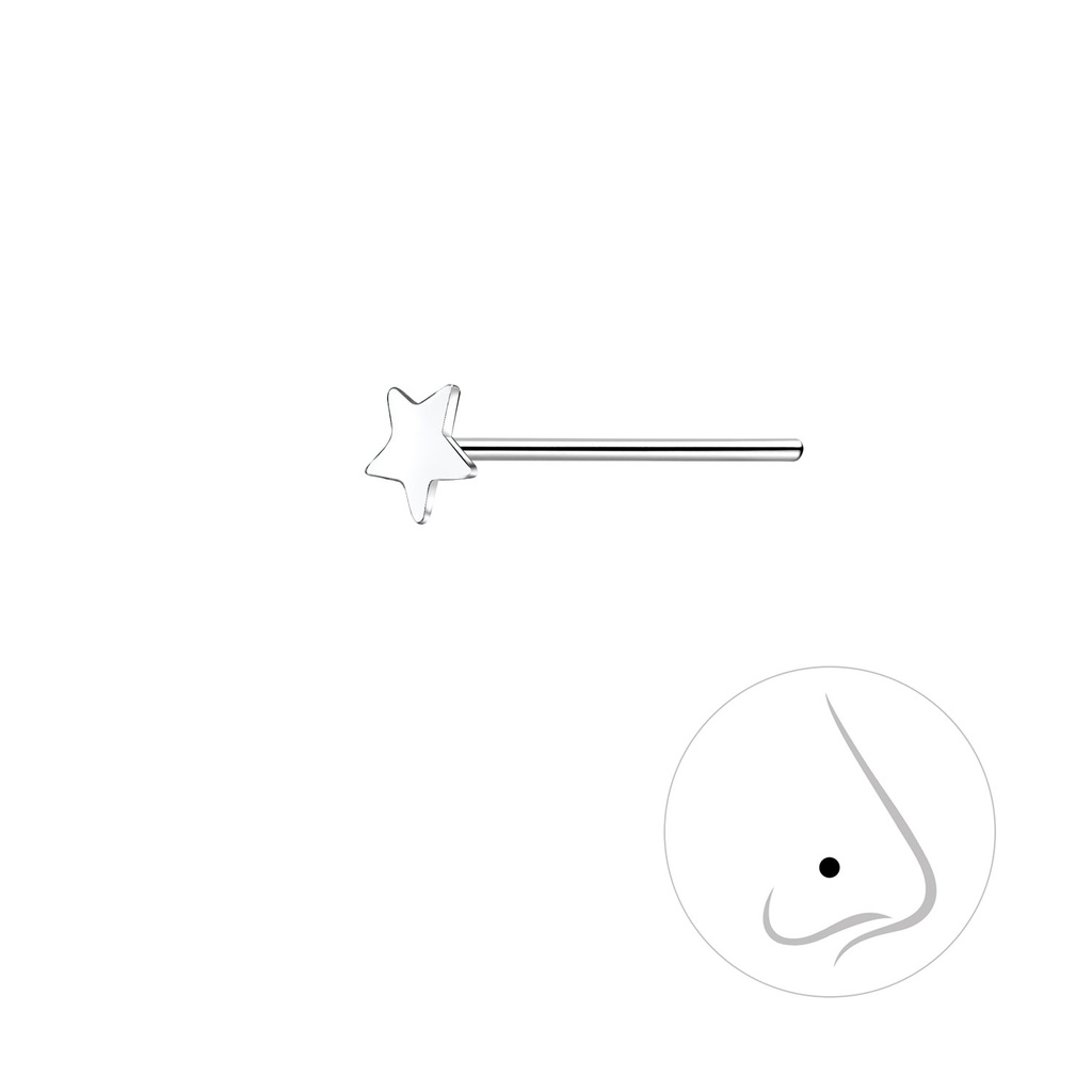 Clou de nez étoile en argent