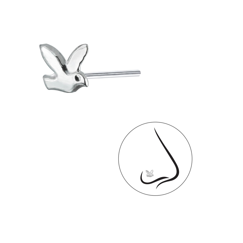 Clou de nez oiseau en argent