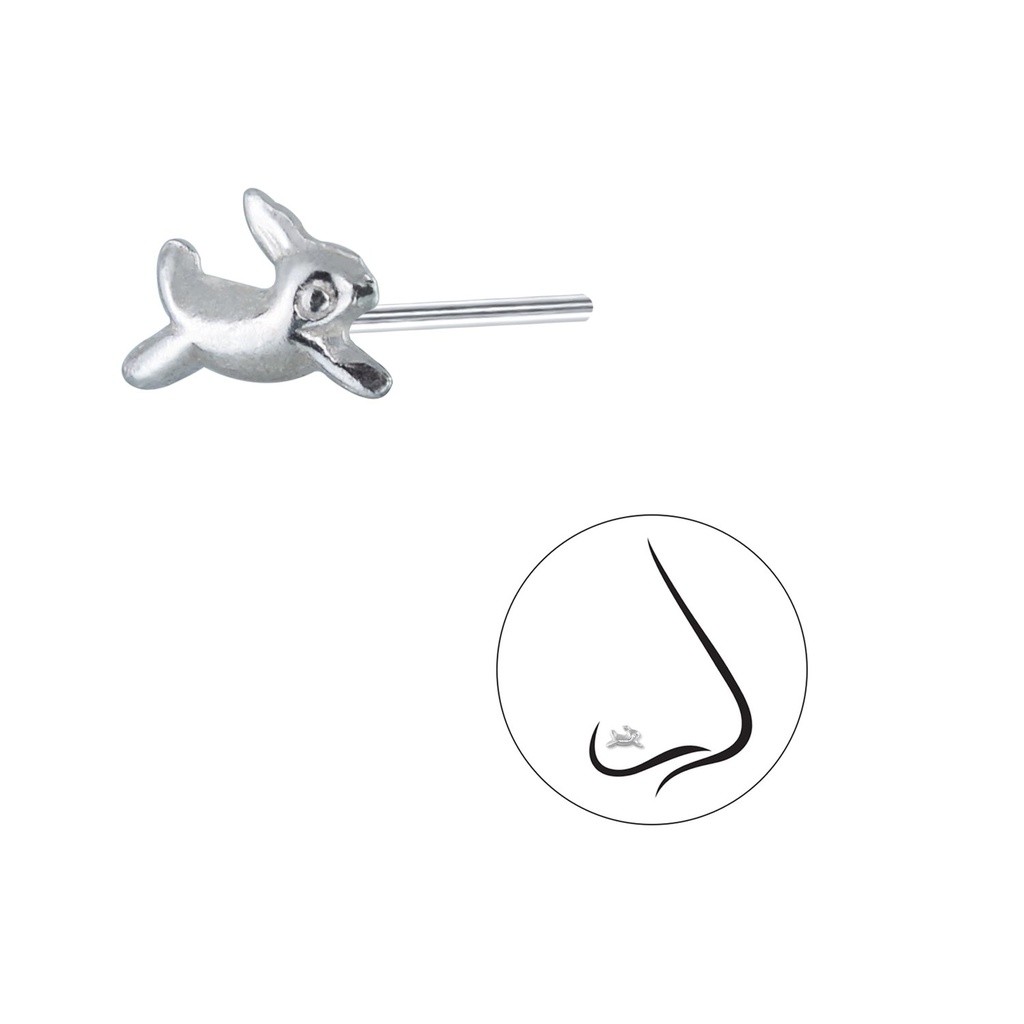[10000653] Silver Rabbit Nose Stud