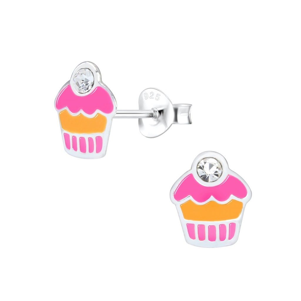 [10000642] Puces d'oreilles cupcake en argent