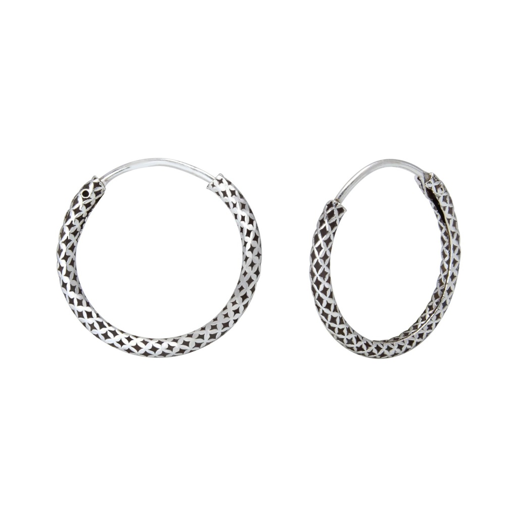 14mm Silver Bali Hoops