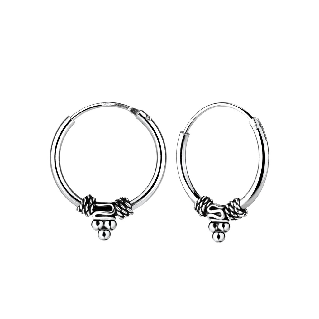 Créoles Bali en argent 14 mm