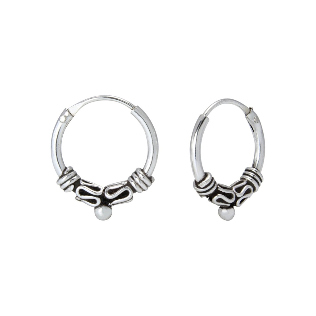 Créoles Bali en argent 12 mm