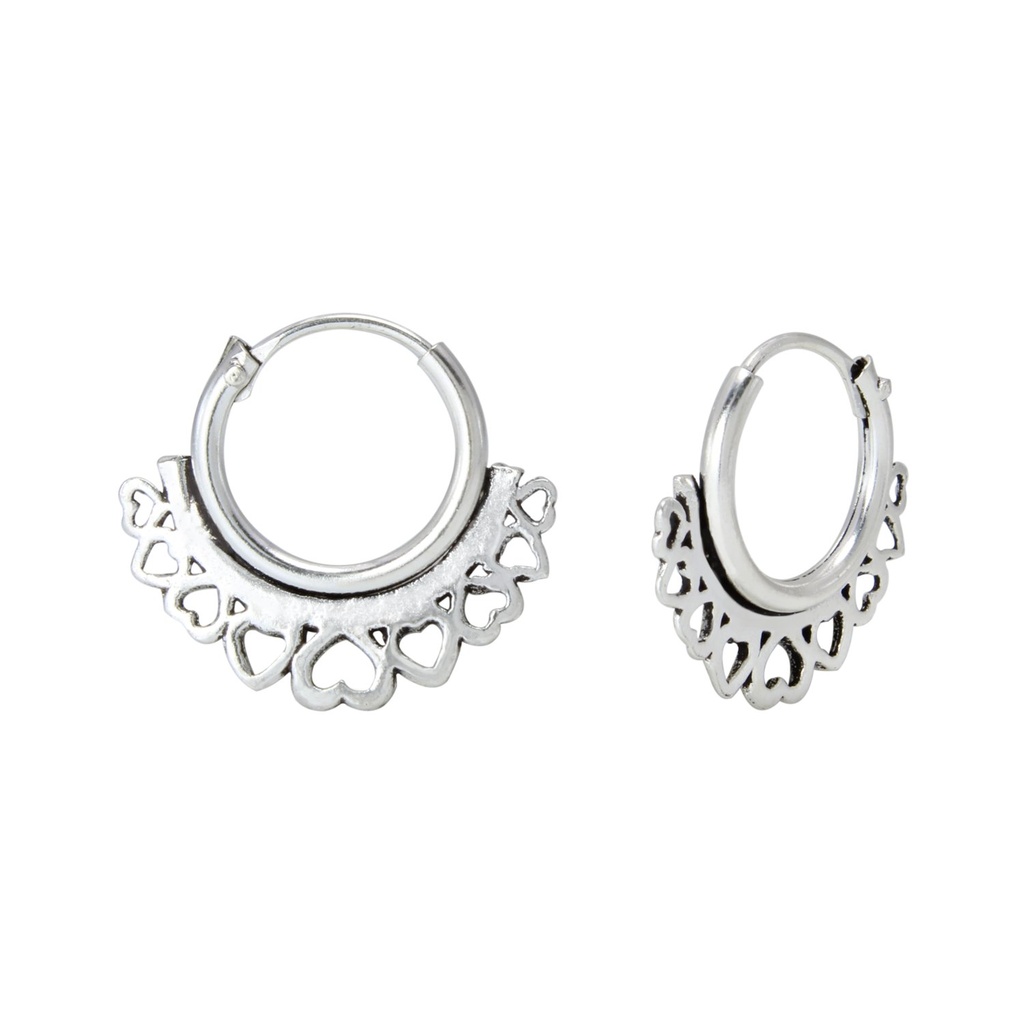 Créoles Bali en argent 10 mm