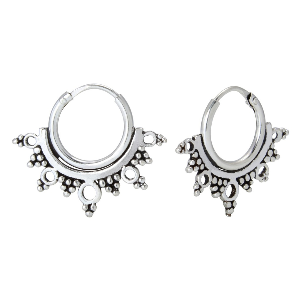 Créoles Bali en argent 10 mm