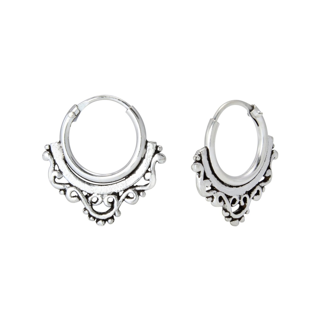 Créoles Bali en argent 10 mm