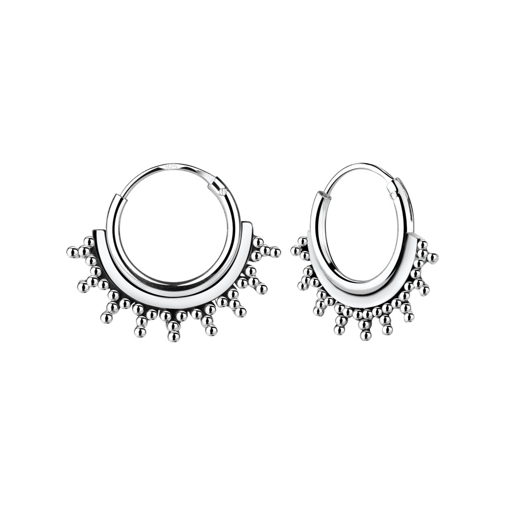 10mm Silver Bali Hoops
