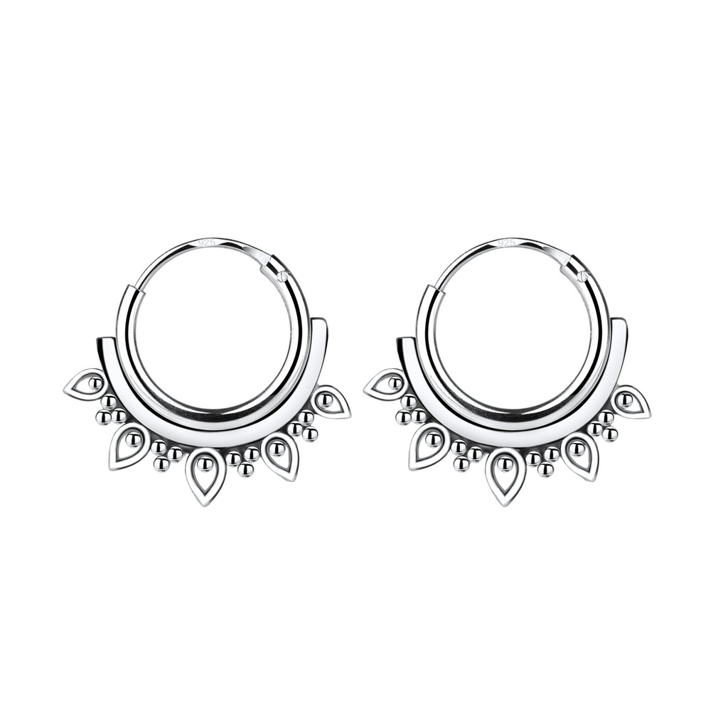 Créoles Bali en argent 10 mm