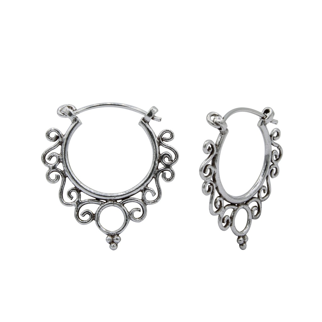 Créoles Bali en argent 16 mm