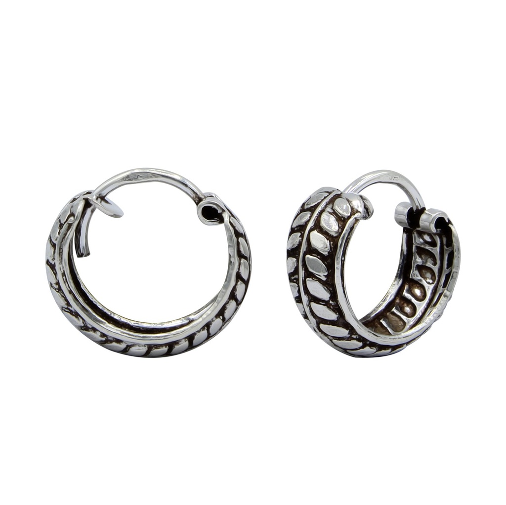Créoles Bali en argent 12 mm