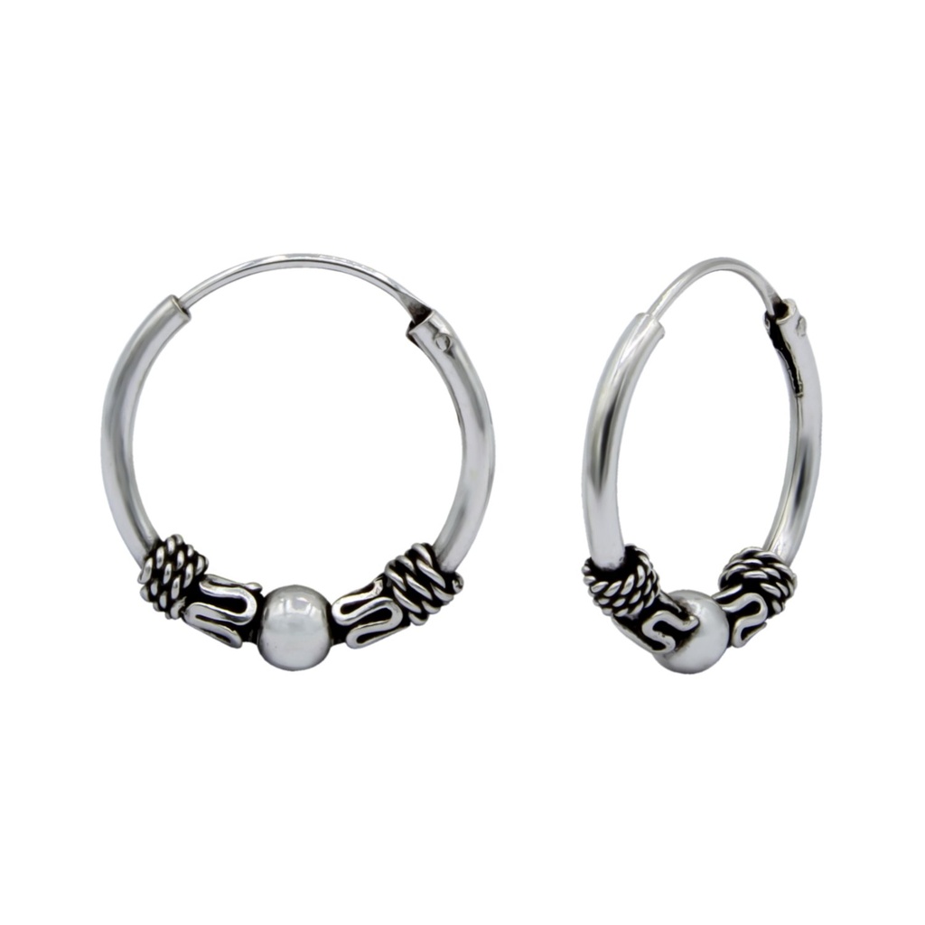 Créoles Bali en argent 14 mm