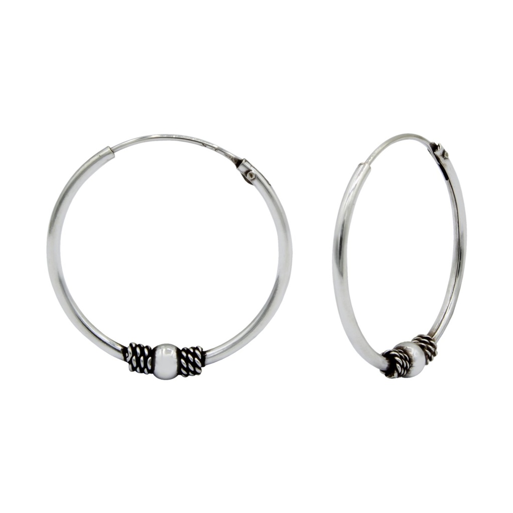 20mm Silver Bali Hoops
