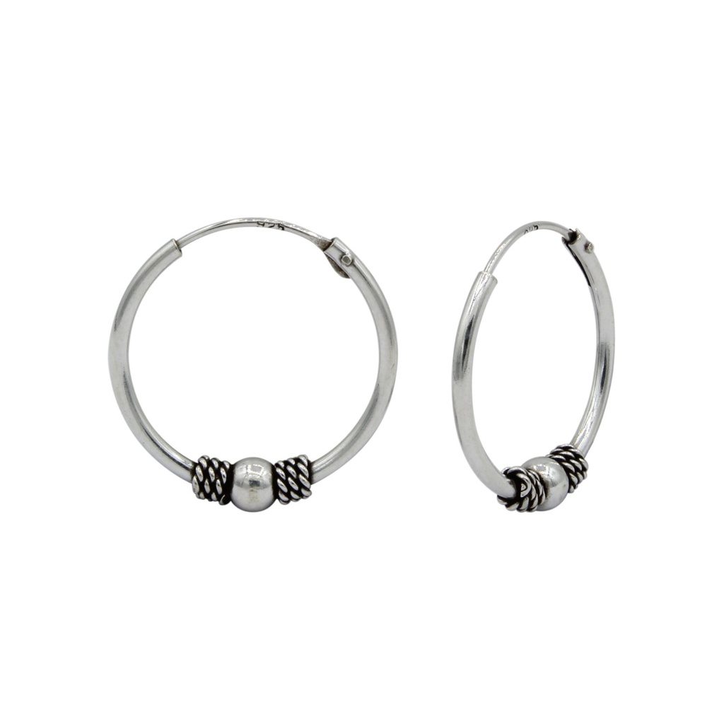 Créoles Bali en argent 16 mm