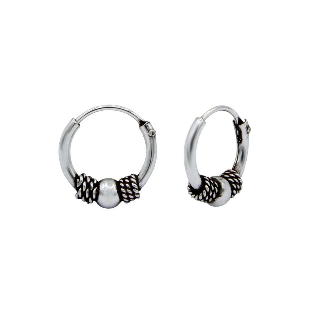 10mm Silver Bali Hoops