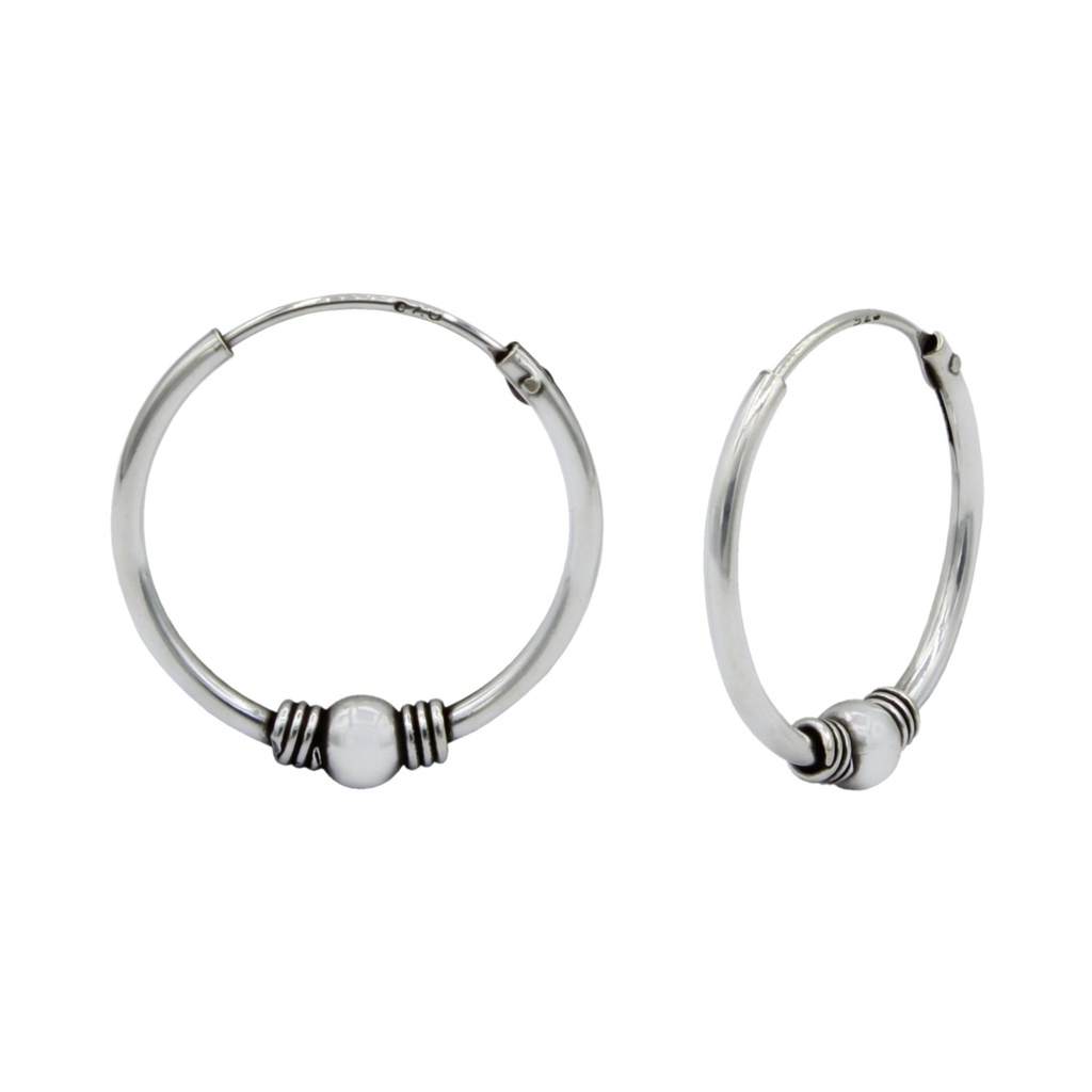 Créoles Bali en argent 16 mm