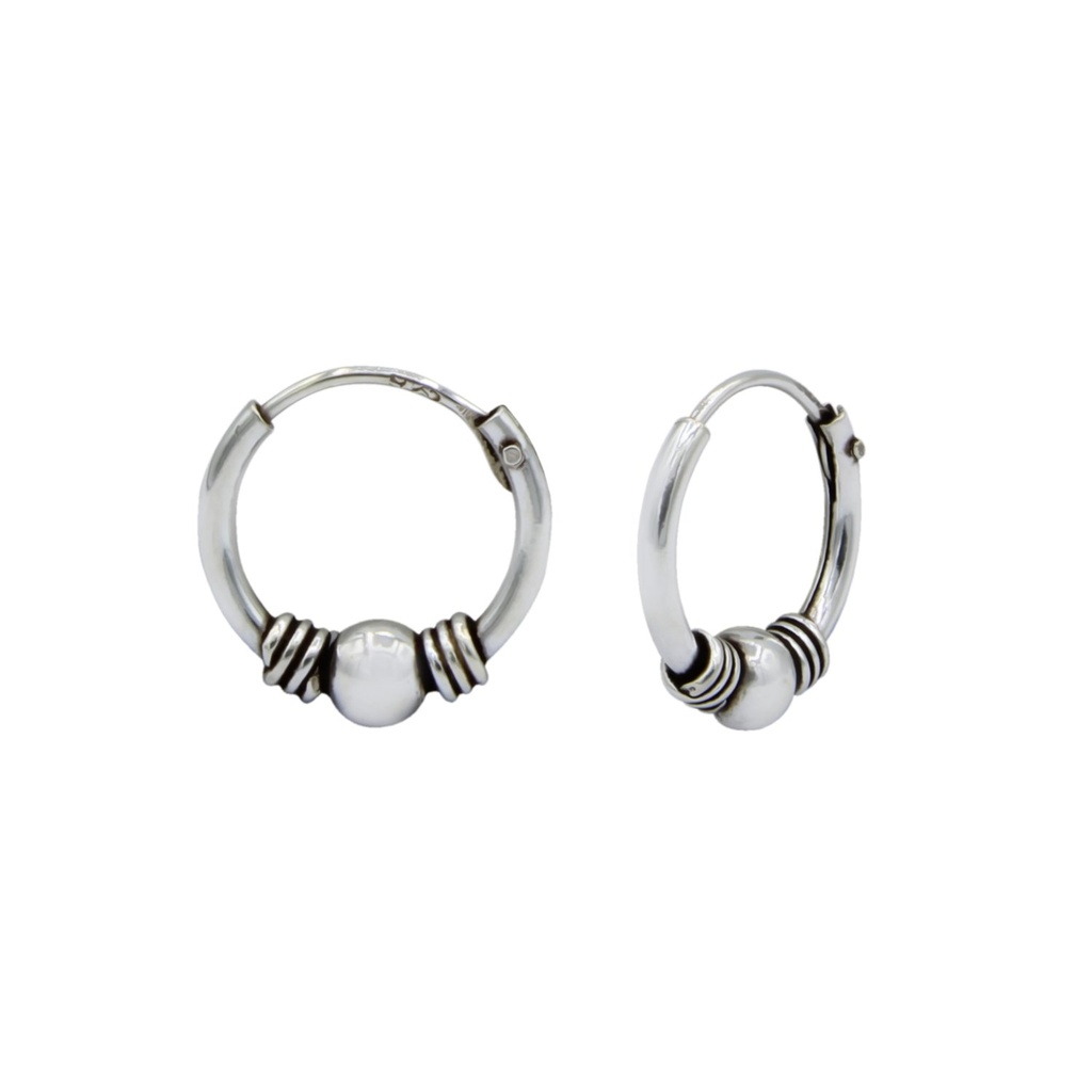[10000600] 10mm Silver Bali Hoops