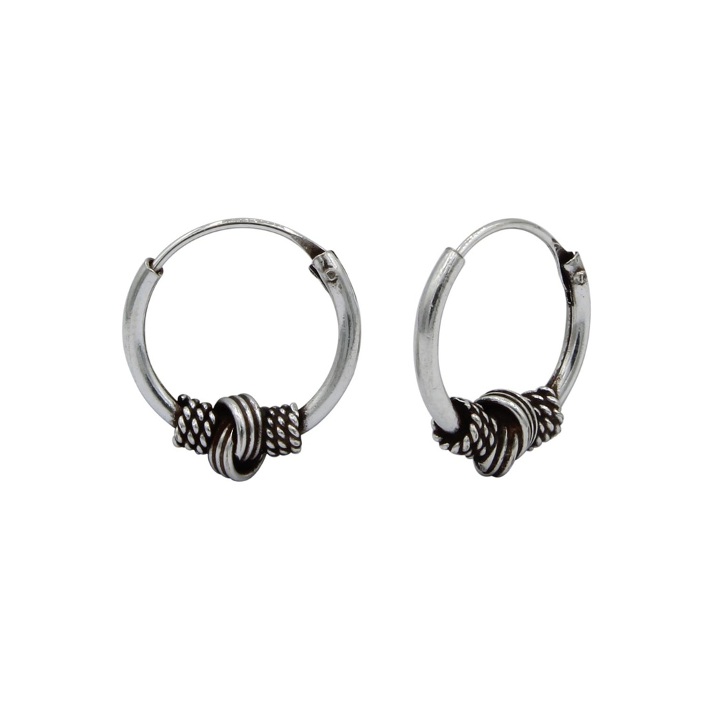 Créoles Bali en argent 12 mm