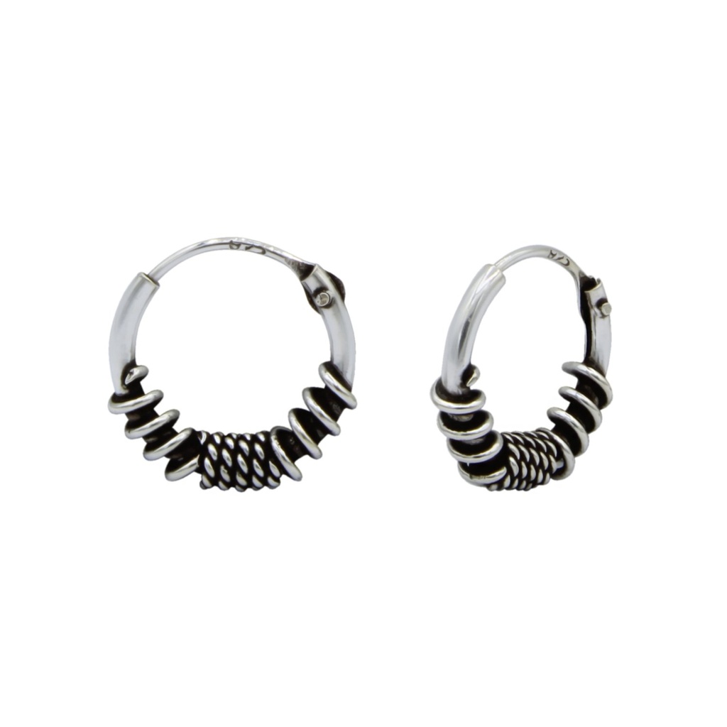 Créoles Bali en argent 10 mm