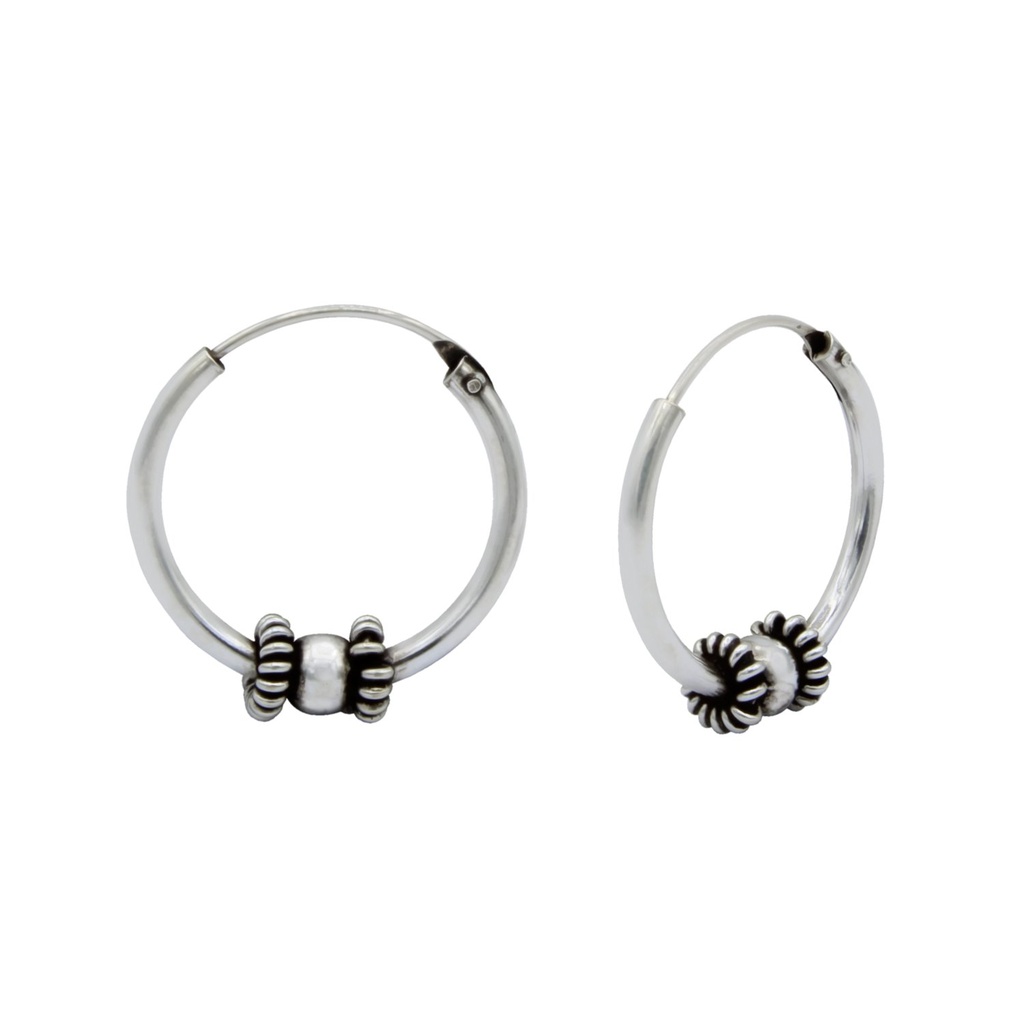 [10000594] 14mm Silver Bali Hoops