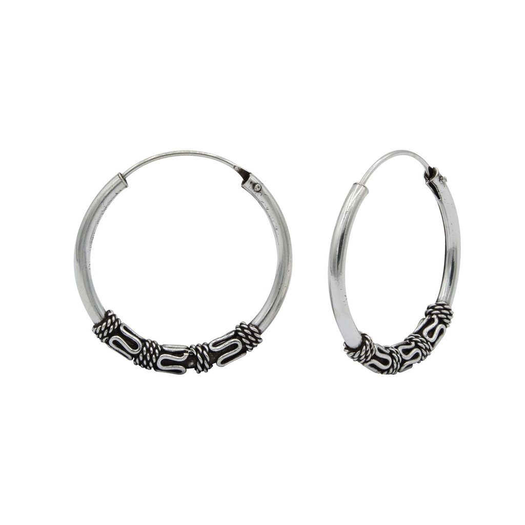 25mm Silver Bali Hoops