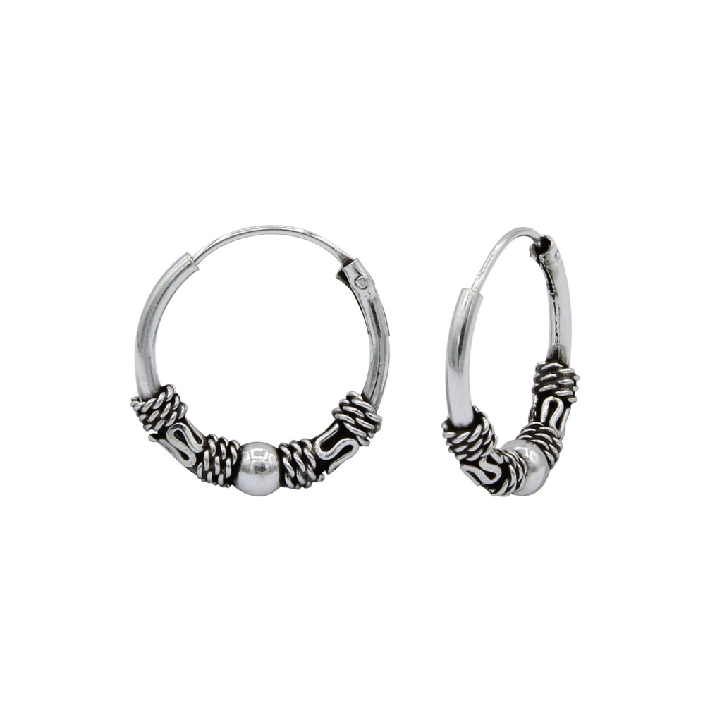 Créoles Bali en argent 14 mm