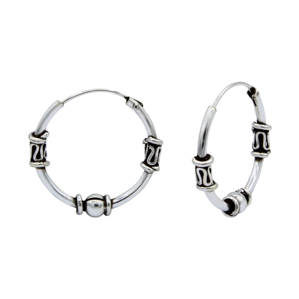 Créoles Bali en argent 16 mm