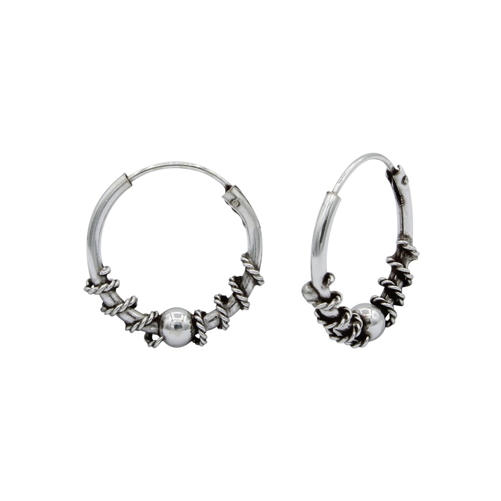 Créoles Bali en argent 14 mm
