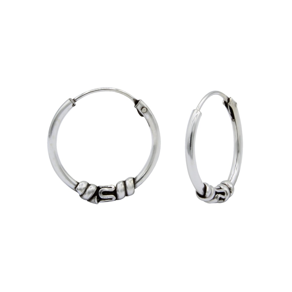 Créoles Bali en argent 14 mm