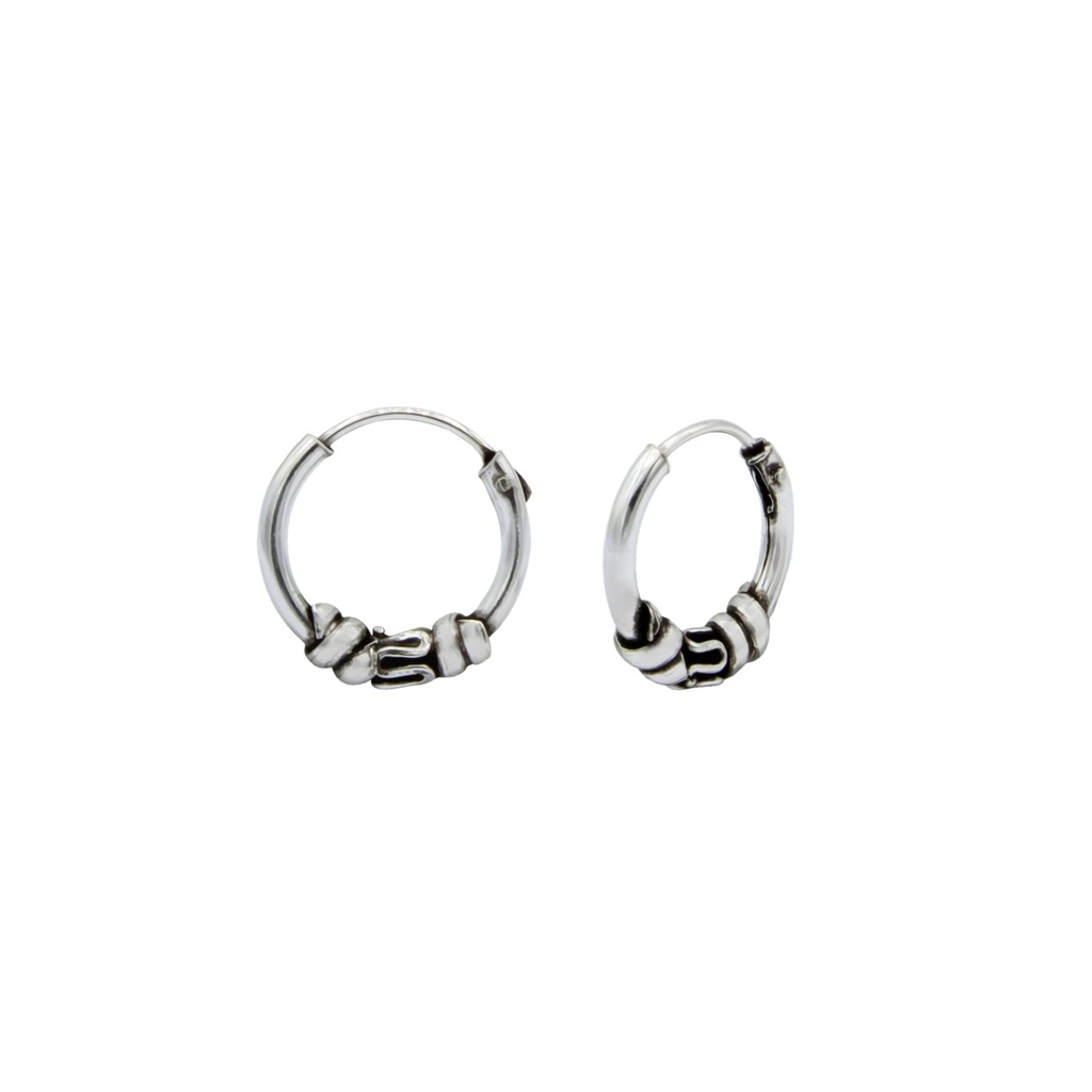Créoles Bali en argent 10 mm