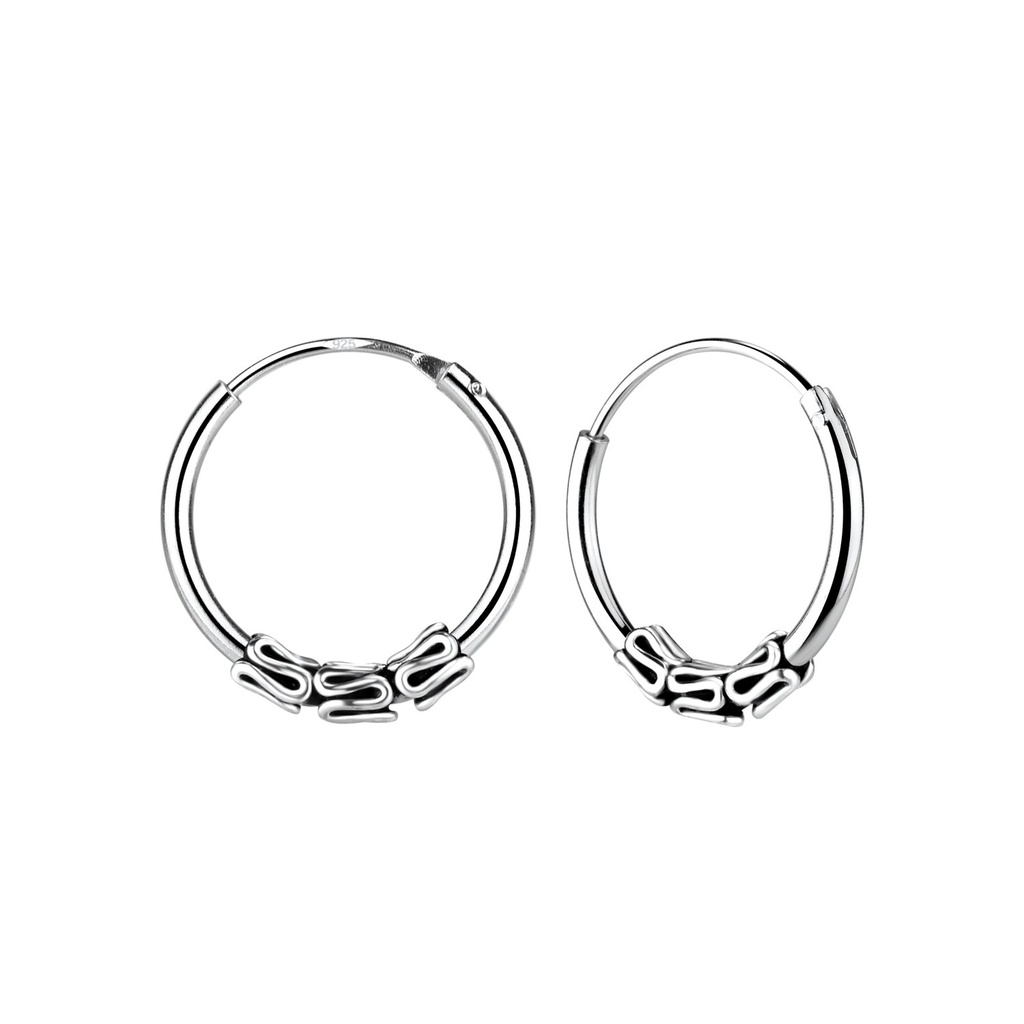 Créoles Bali en argent 14 mm