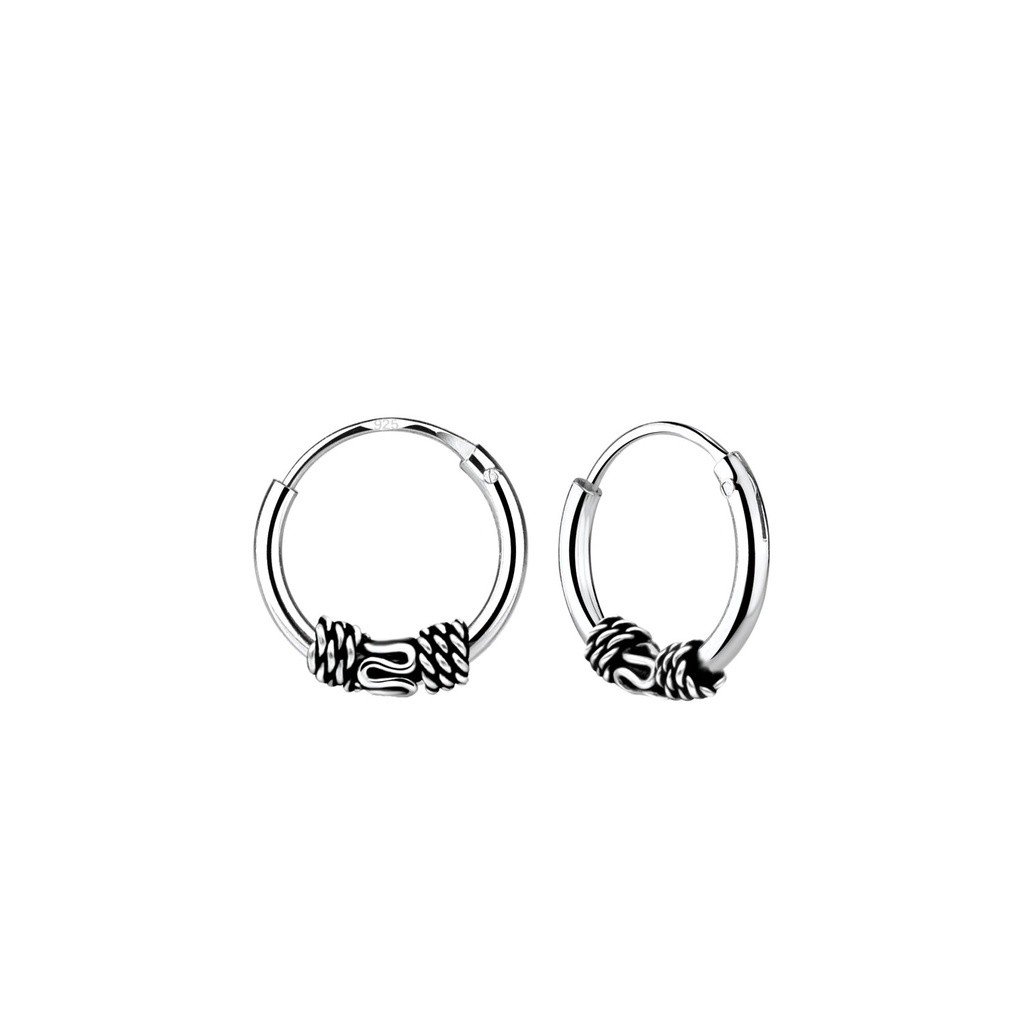 10mm Silver Bali Hoops