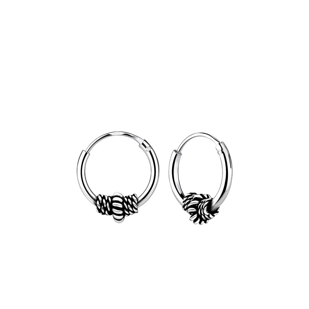 10mm Silver Bali Hoops
