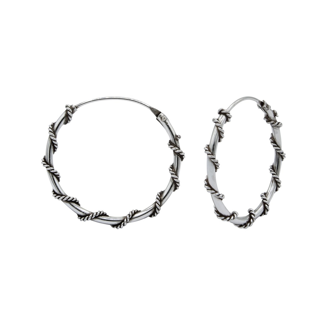 [10000571] 20mm Silver Bali Hoops