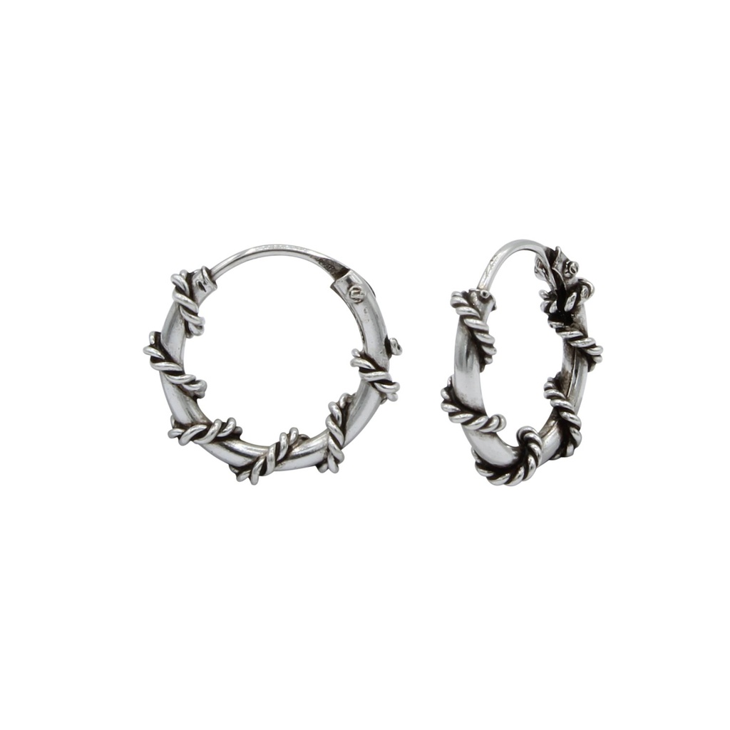 [10000570] 10mm Silver Bali Hoops