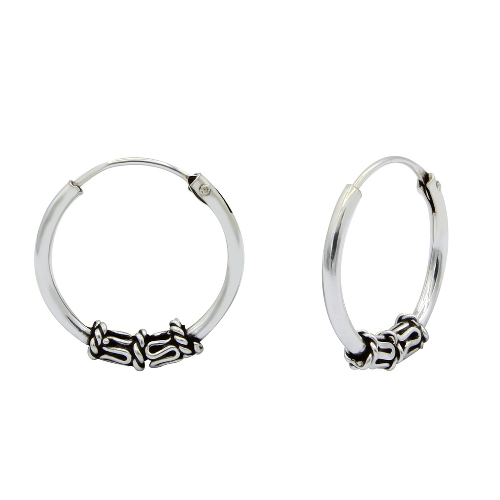 Créoles Bali en argent 14 mm