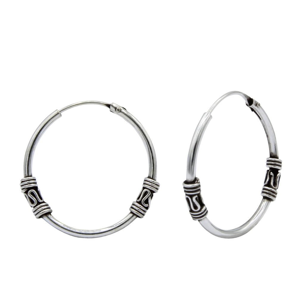 Créoles Bali en argent 20 mm