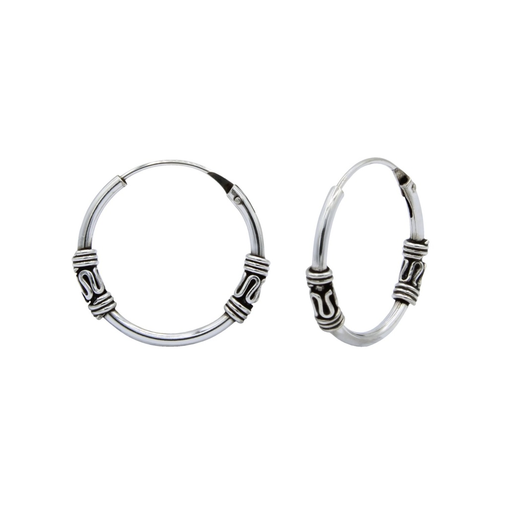 Créoles Bali en argent 16 mm